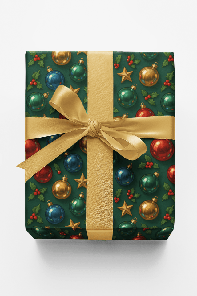 Chrome Holiday Spheres - London Penny Gift Wrap