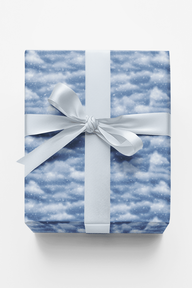 Soft Snow Drift Clouds - London Penny Gift Wrap