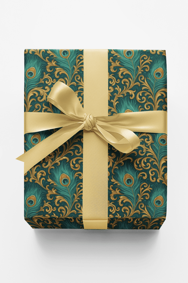 Peacock Plumage Script - London Penny Gift Wrap