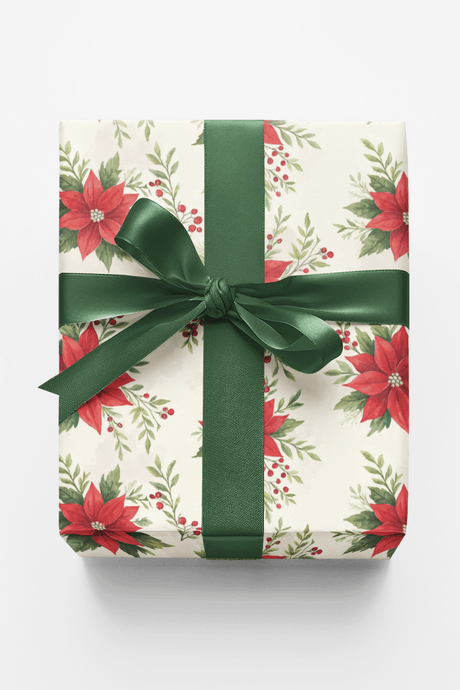 Poinsettia Wishes - London Penny Gift Wrap