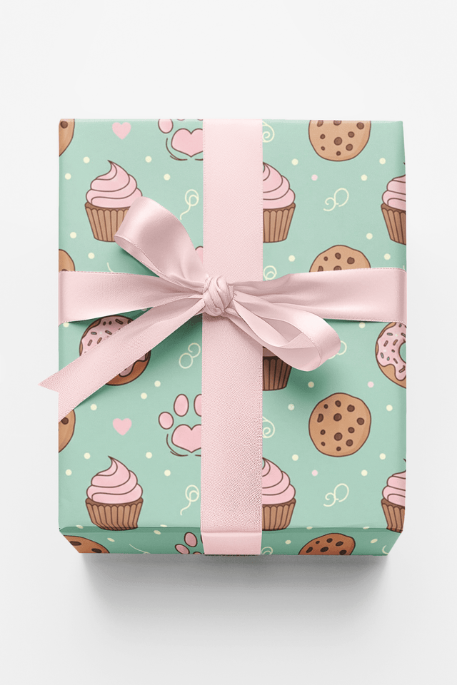 Paws & Pastry Mint - London Penny Gift Wrap
