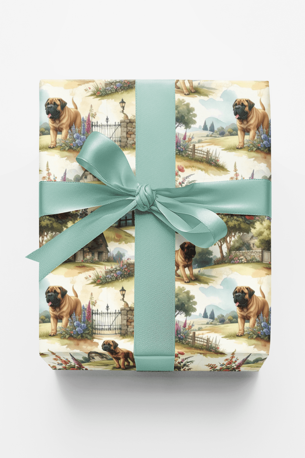 English Countryside Mastiff Wrapping Paper - London Penny Gift Wrap