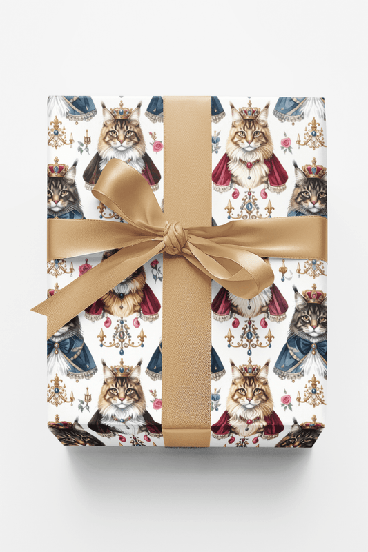 Royal Crown Maine Coons Wrapping Paper - London Penny Gift Wrap