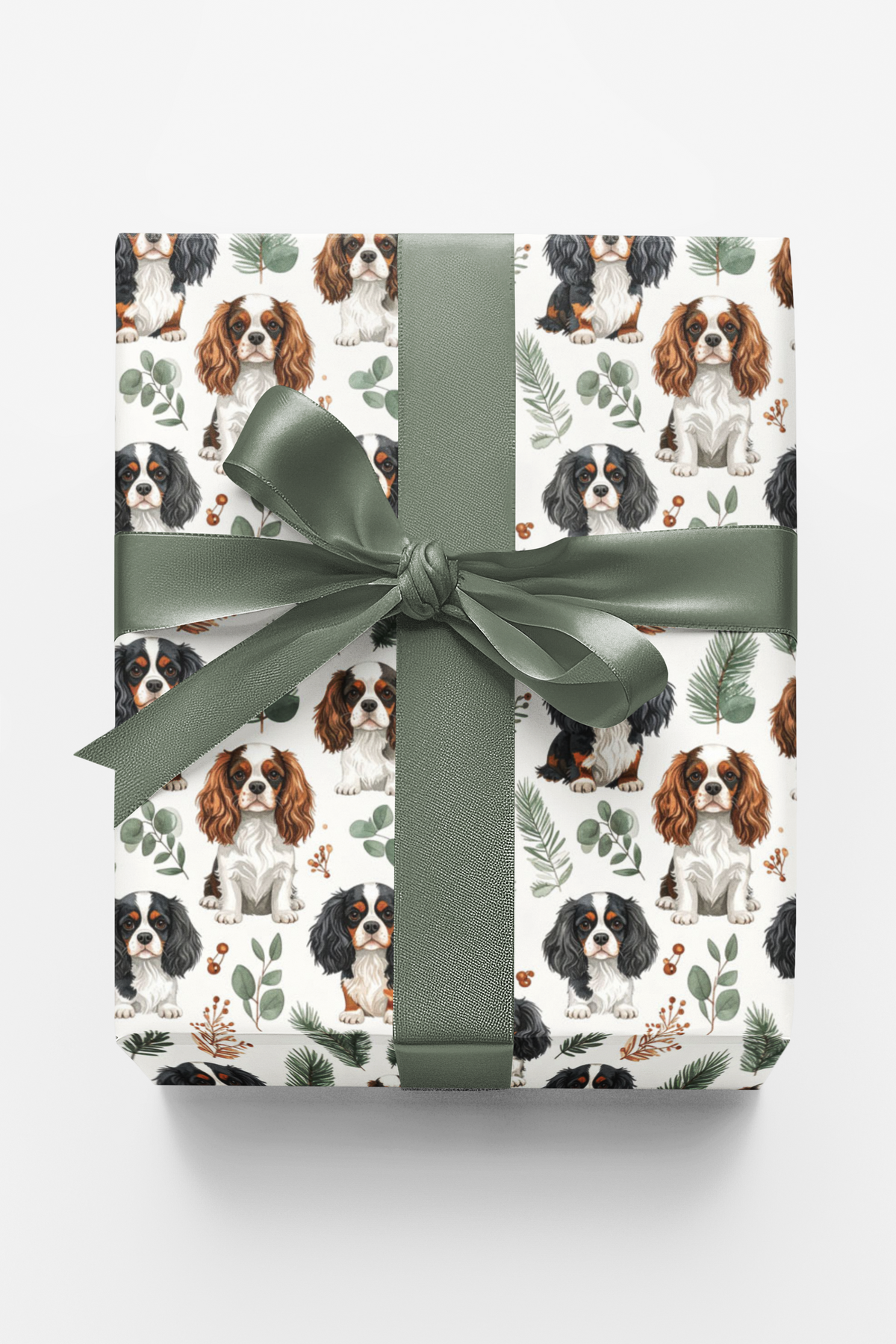Classic Garden Spaniels Wrapping Paper