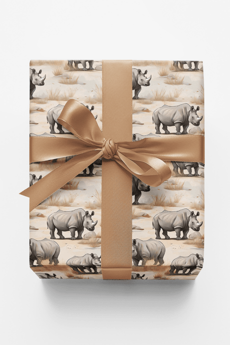 Safari Stroll: Rhinoceros - London Penny Gift Wrap