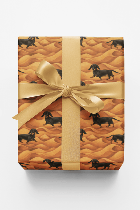 Dachshunds in the Dunes - London Penny Gift Wrap