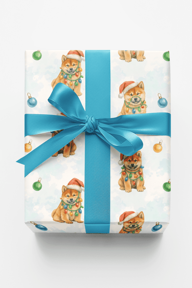 Holly Jolly Shiba - London Penny Gift Wrap