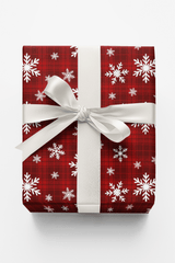 Holiday Plaid Snowfall - London Penny Gift Wrap