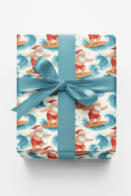 Surf’s Up Santa - London Penny Gift Wrap