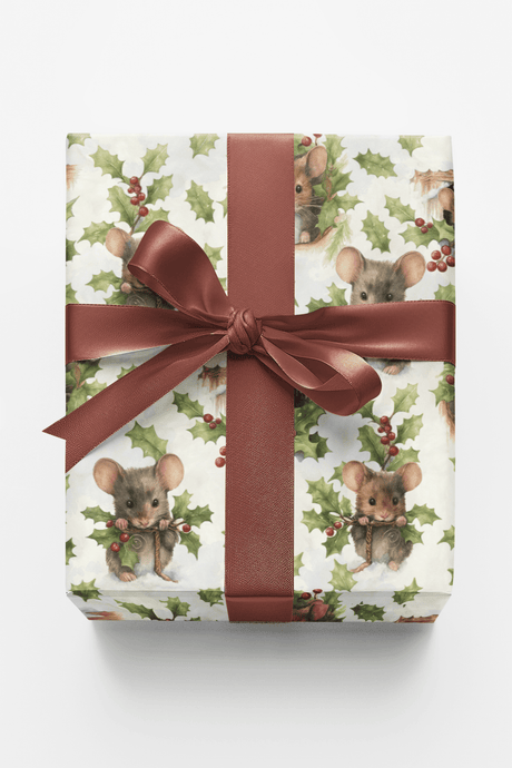 Winter Woodland Mice - London Penny Gift Wrap