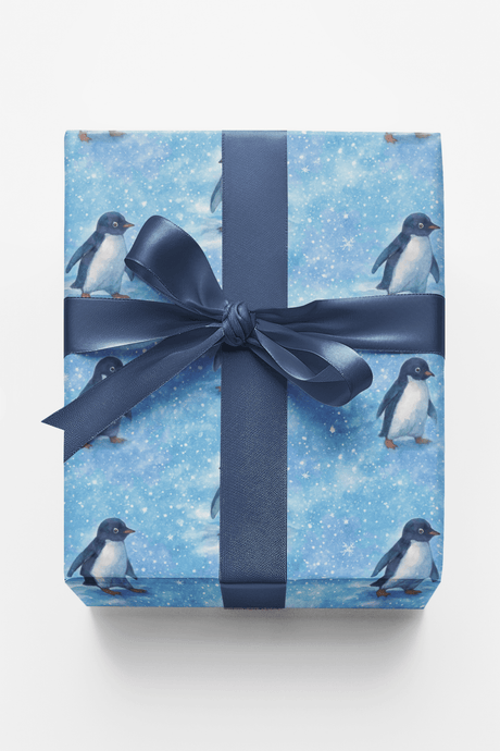 Penguins in the Snow - London Penny Gift Wrap