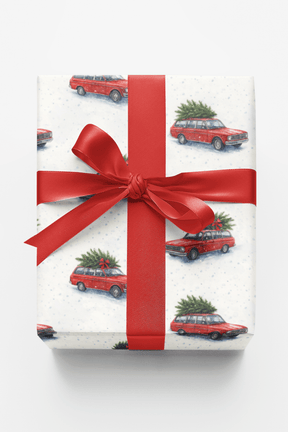 Vintage Christmas Tree Run - London Penny Gift Wrap