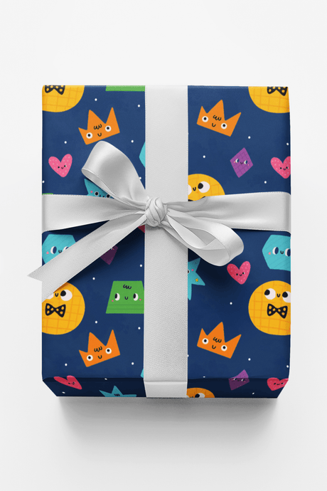 Kindergarten Shapes Party - London Penny Gift Wrap