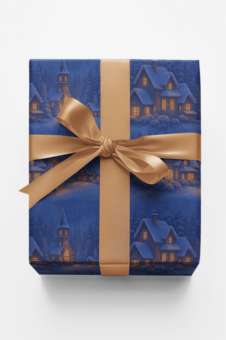 Snowy Village - London Penny Gift Wrap