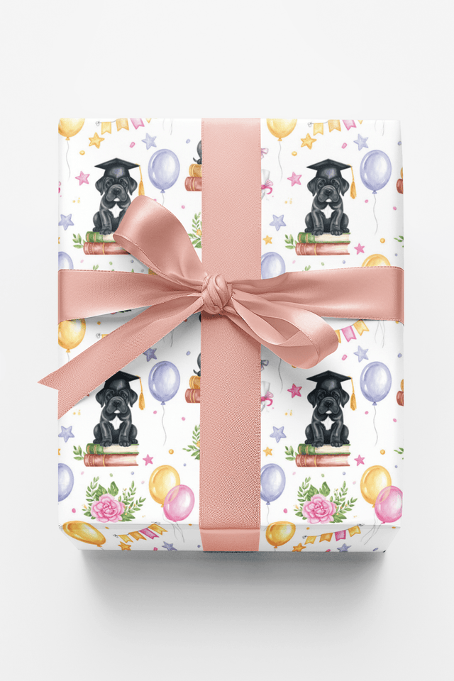 Graduation Celebration (Cane Corso) Wrapping Paper - London Penny Gift Wrap