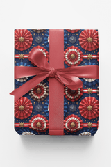 Liberty Star Rosettes Glossy Wrapping Paper - London Penny Gift Wrap