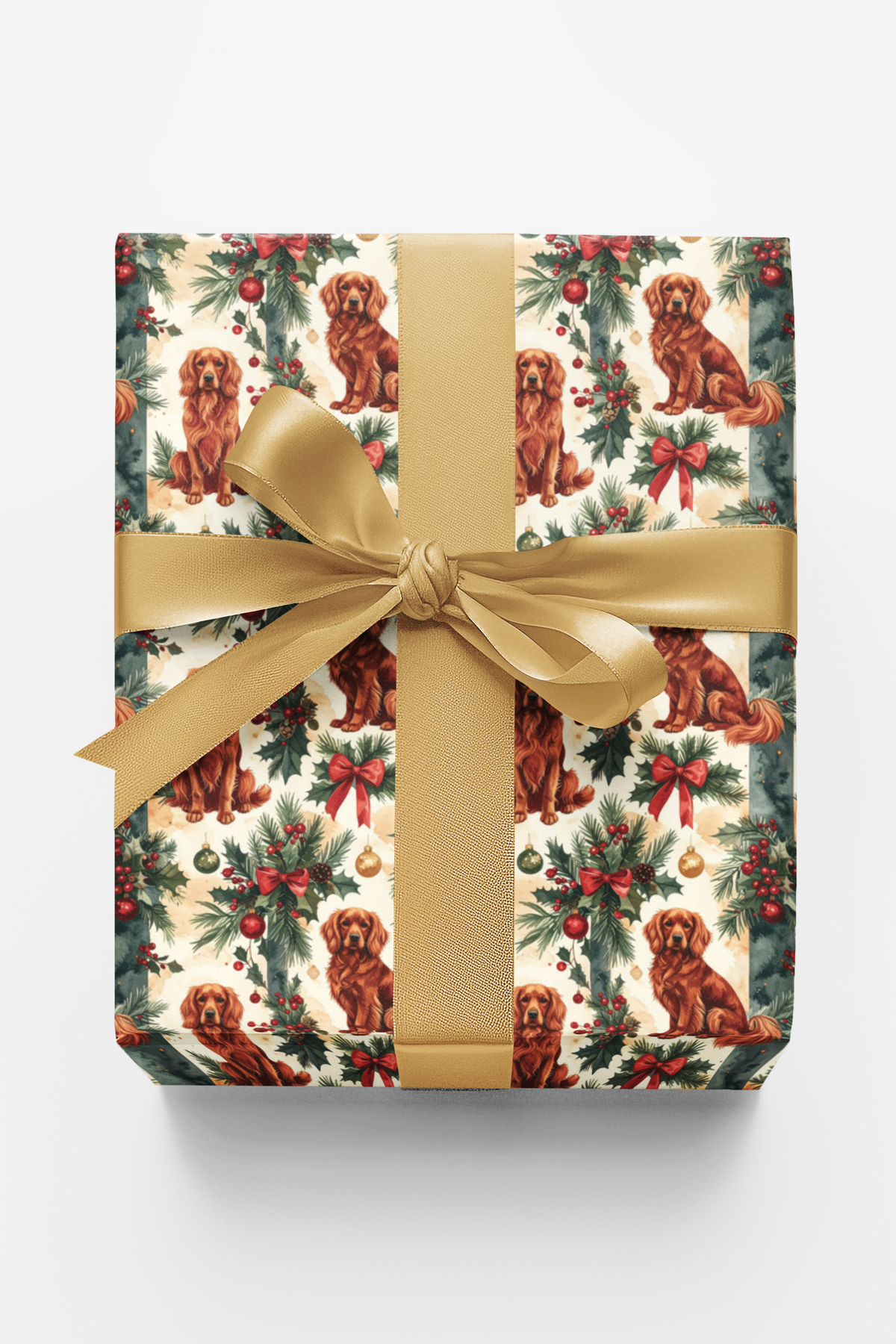 Classic Christmas Golden Retriever Wrapping Paper