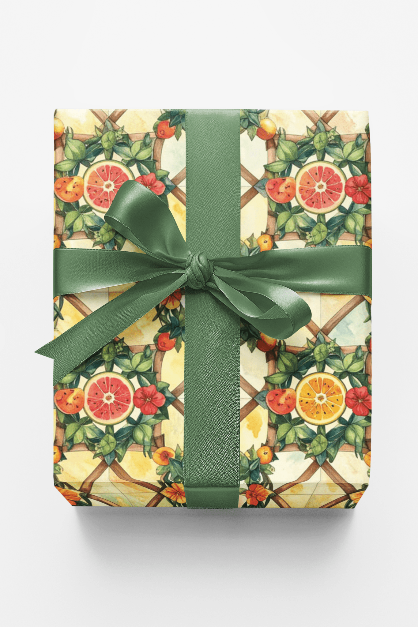 Summer Fruit Trellis Wrapping Paper - London Penny Gift Wrap