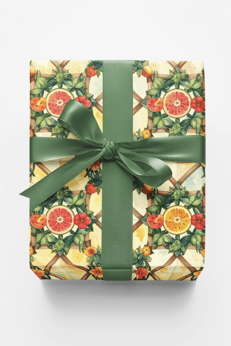 Summer Fruit Trellis Wrapping Paper - London Penny Gift Wrap