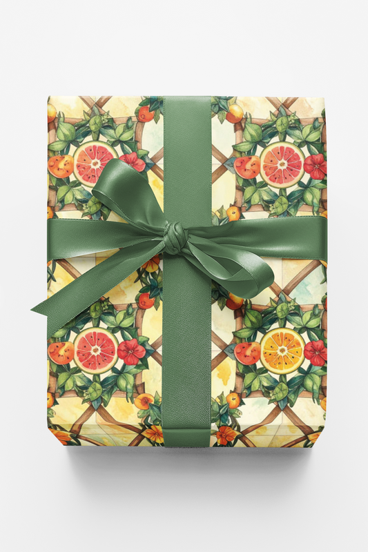 Summer Fruit Trellis Wrapping Paper