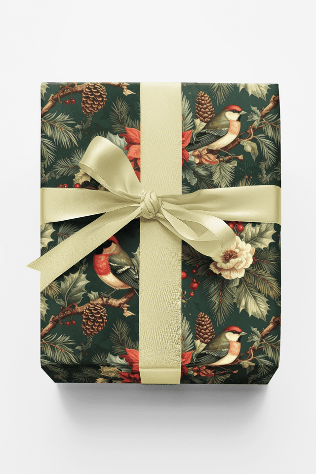 LIMITED TIME | Victorian Holiday Aviary Wrapping Paper - London Penny Gift Wrap