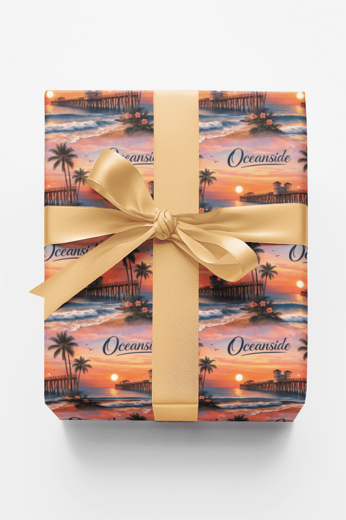Oceanside Coastal Pier Glow - London Penny Gift Wrap