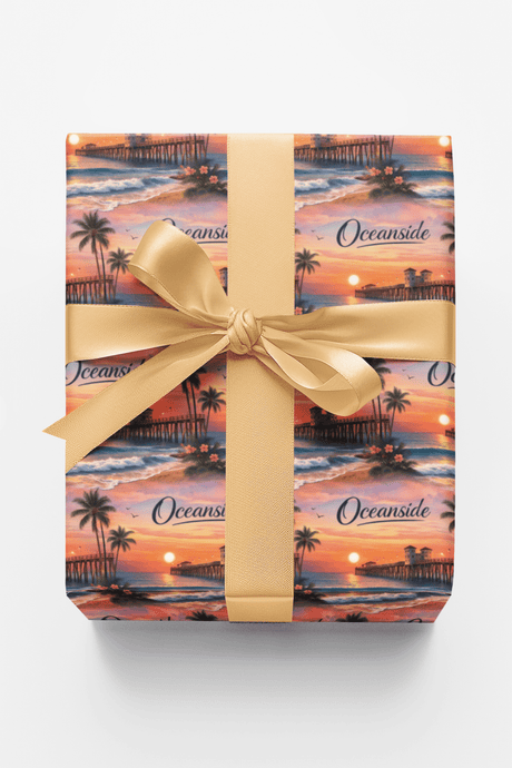 Oceanside Coastal Pier Glow - London Penny Gift Wrap