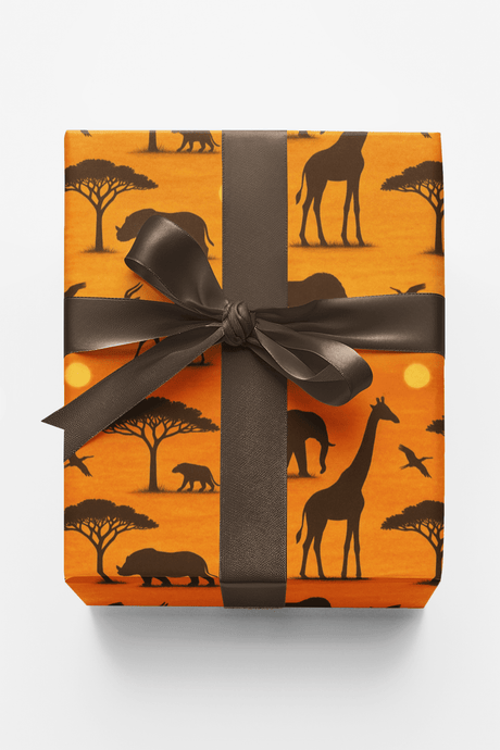 Safari Sunset Silhouettes - London Penny Gift Wrap