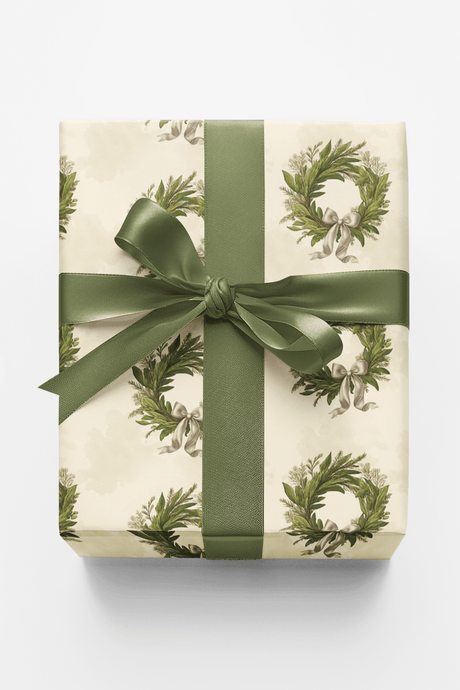 Wreath & Ribbon - London Penny Gift Wrap