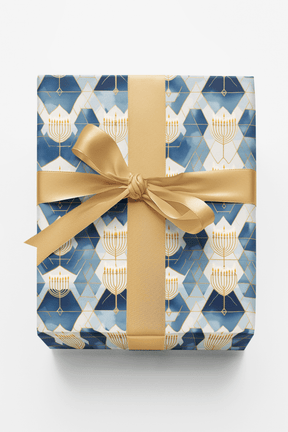 Menorah Dreams and Gilded Beams - London Penny Gift Wrap