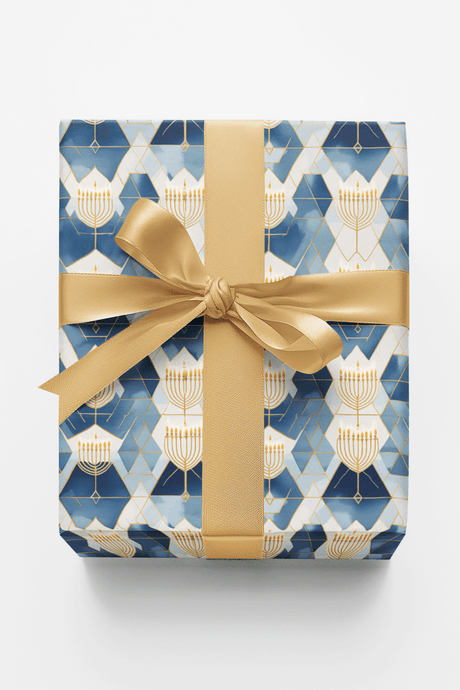 Menorah Dreams and Gilded Beams - London Penny Gift Wrap