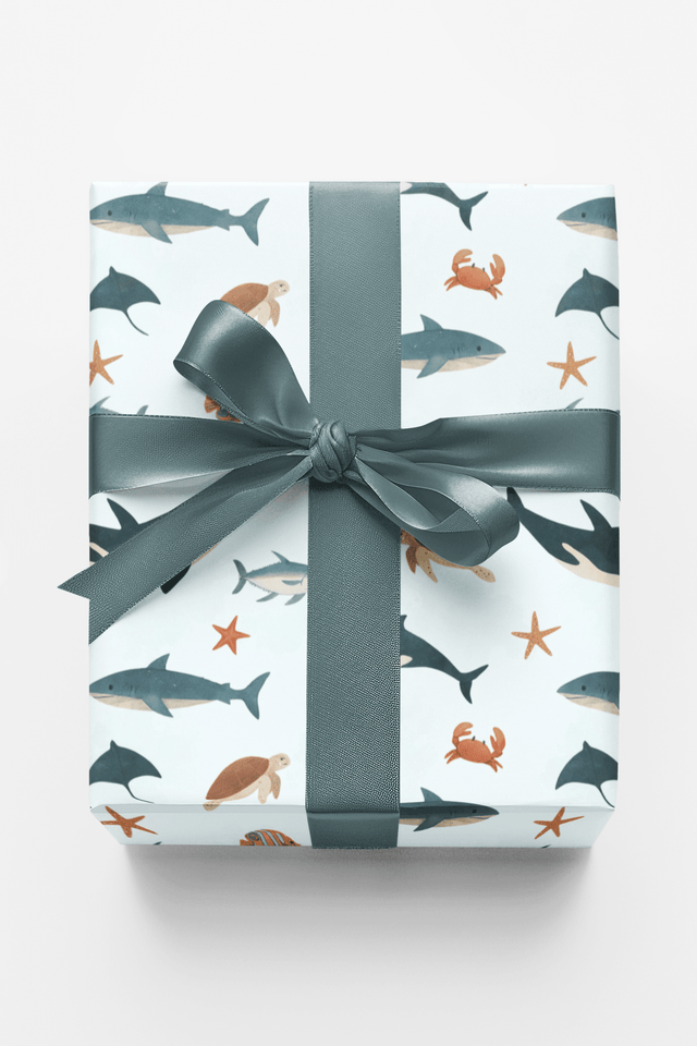 Ocean Creatures Drift - London Penny Gift Wrap