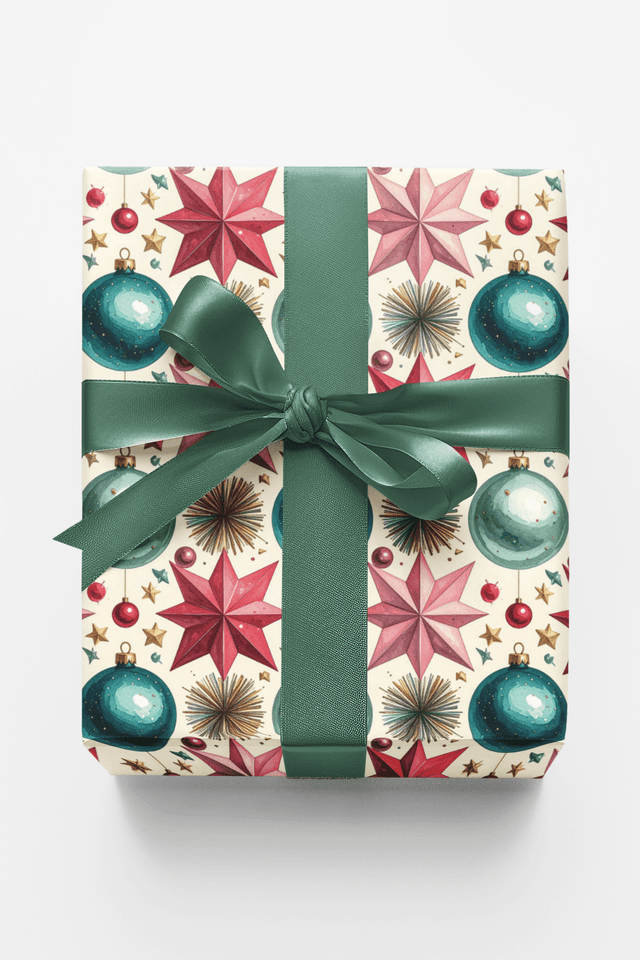LIMITED TIME | Retro Bauble Celebration Wrapping Paper - London Penny Gift Wrap