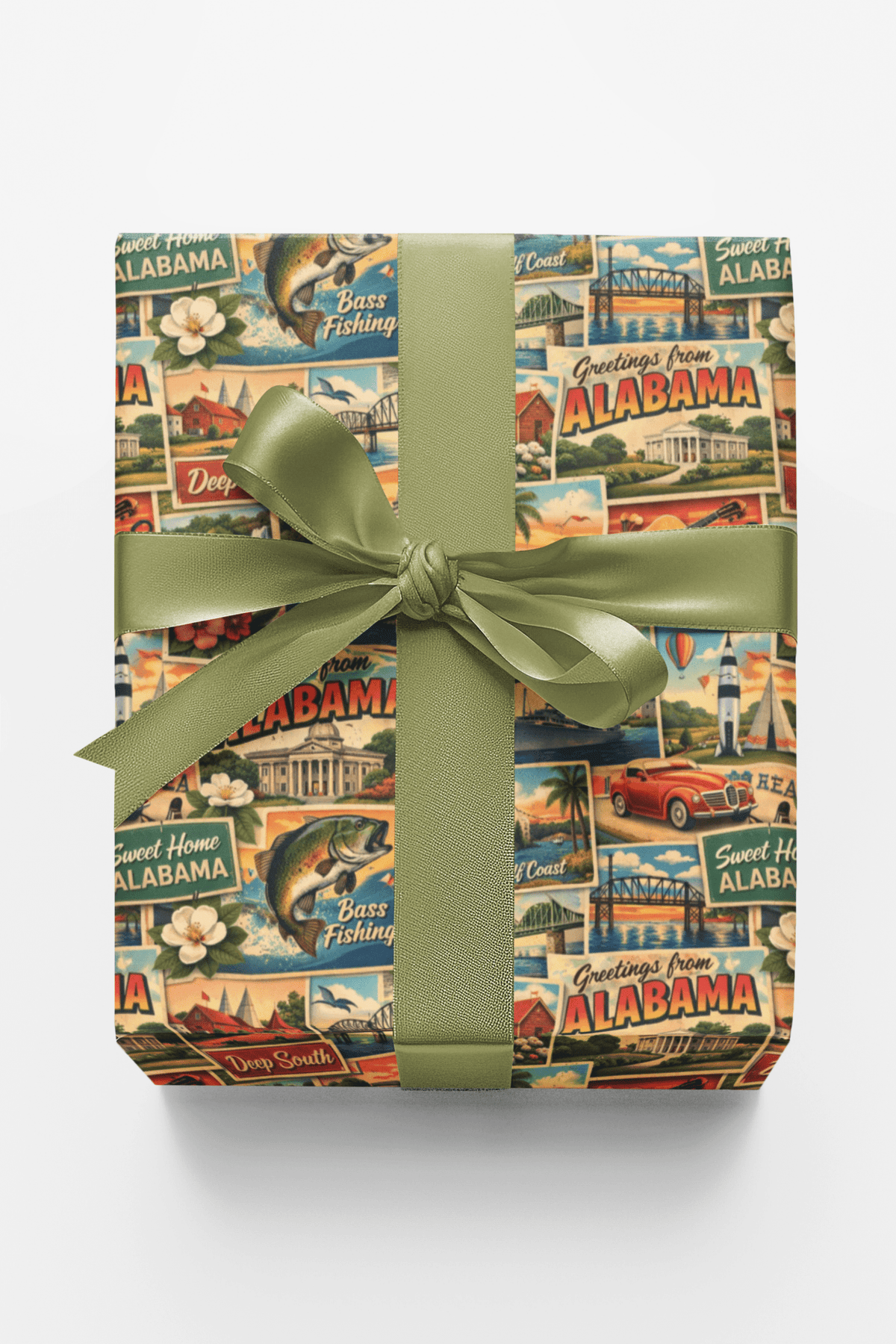 Alabama Postcard Memories - London Penny Gift Wrap