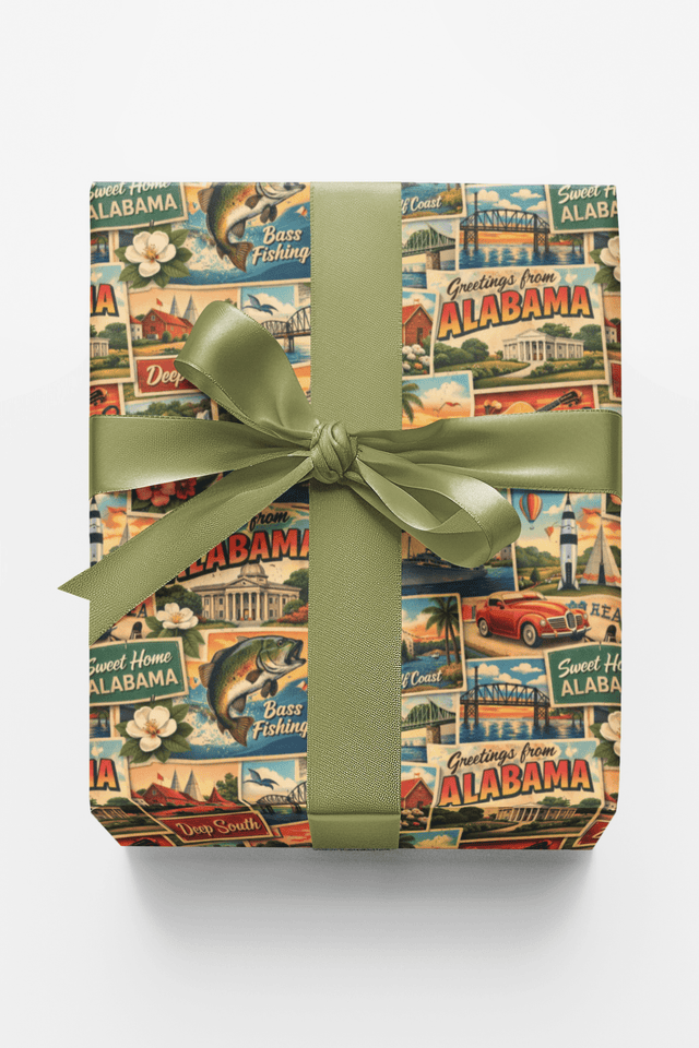 Alabama Postcard Memories - London Penny Gift Wrap