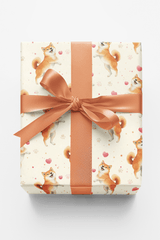 Shiba Inu & Heart Ball Toss - London Penny Gift Wrap