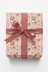 Red merle Aussie Valentine’s Puppies Wrapping Paper - London Penny Gift Wrap