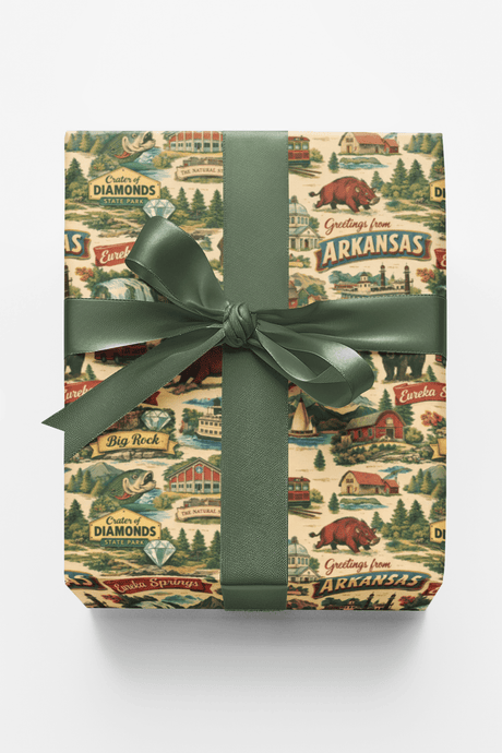 Arkansas Postcard Memories - London Penny Gift Wrap