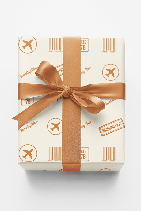 Travel Stamps: Boarding Now - London Penny Gift Wrap