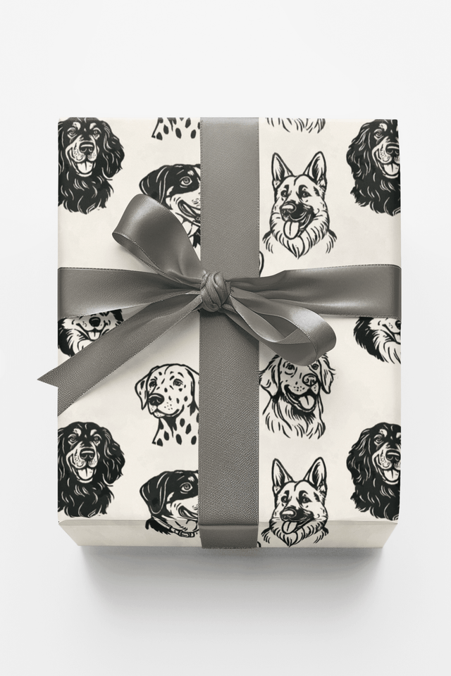 Monochrome Mutts - London Penny Gift Wrap