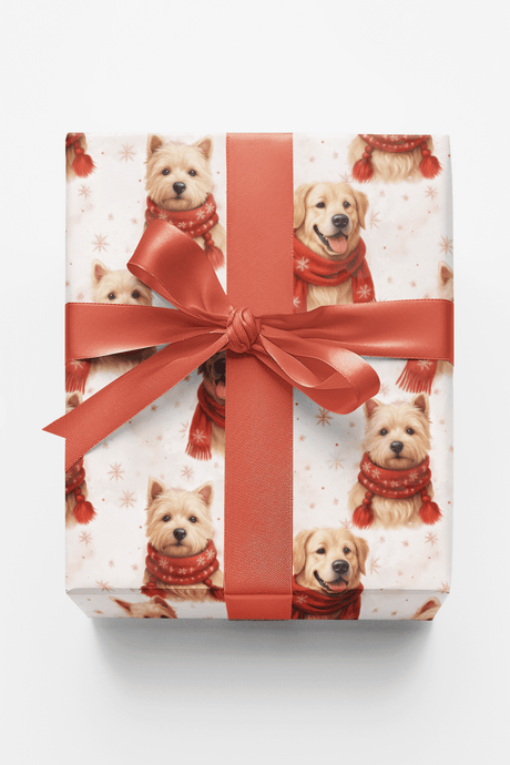 Dogs in Winter Scarves - London Penny Gift Wrap