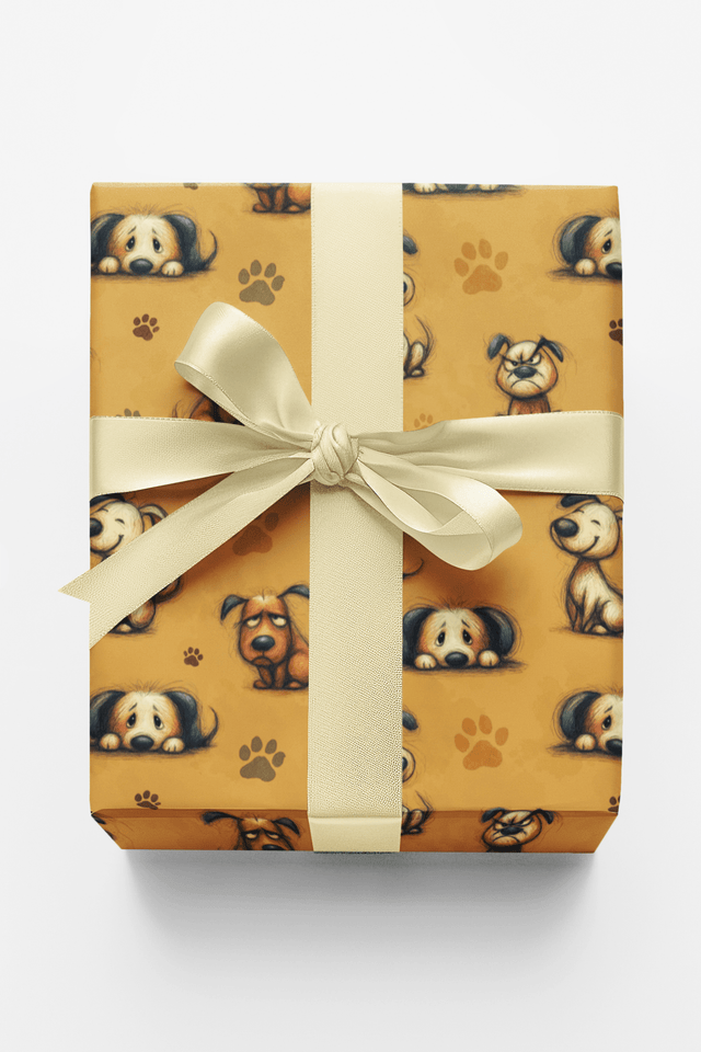 Playful Puppy Doodles - London Penny Gift Wrap