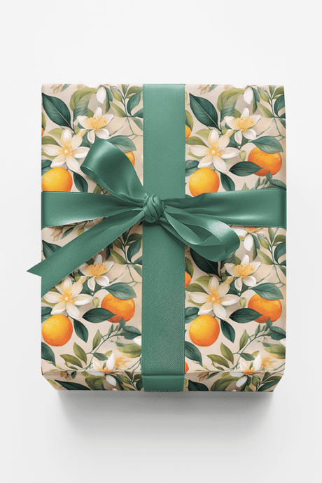 Vibrant Citrus Grove - London Penny Gift Wrap