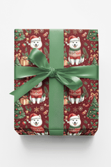 Christmas Samoyed Celebration Wrapping Paper - London Penny Gift Wrap