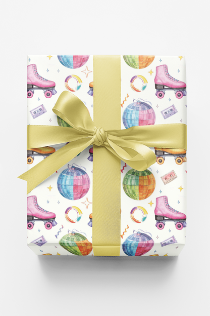 Retro Roller Rink Memories Wrapping Paper