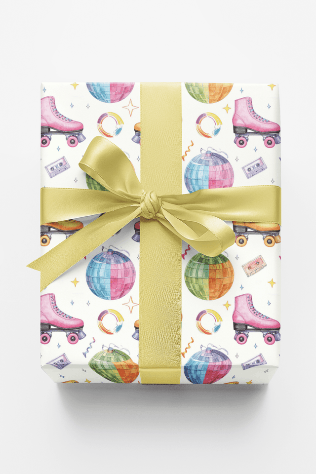 Retro Roller Rink Memories Wrapping Paper - London Penny Gift Wrap