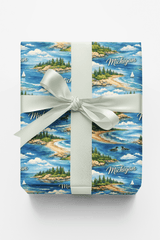Michigan Great Lakes Calm Icons - London Penny Gift Wrap