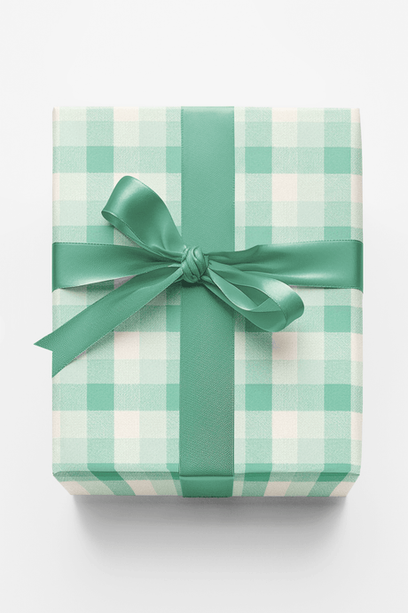 Gingham Gala Mint - London Penny Gift Wrap