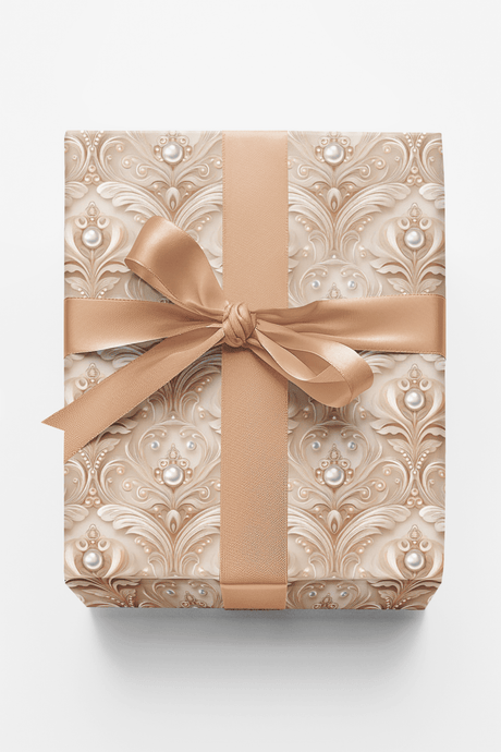 Bridal Pearl Damask - London Penny Gift Wrap
