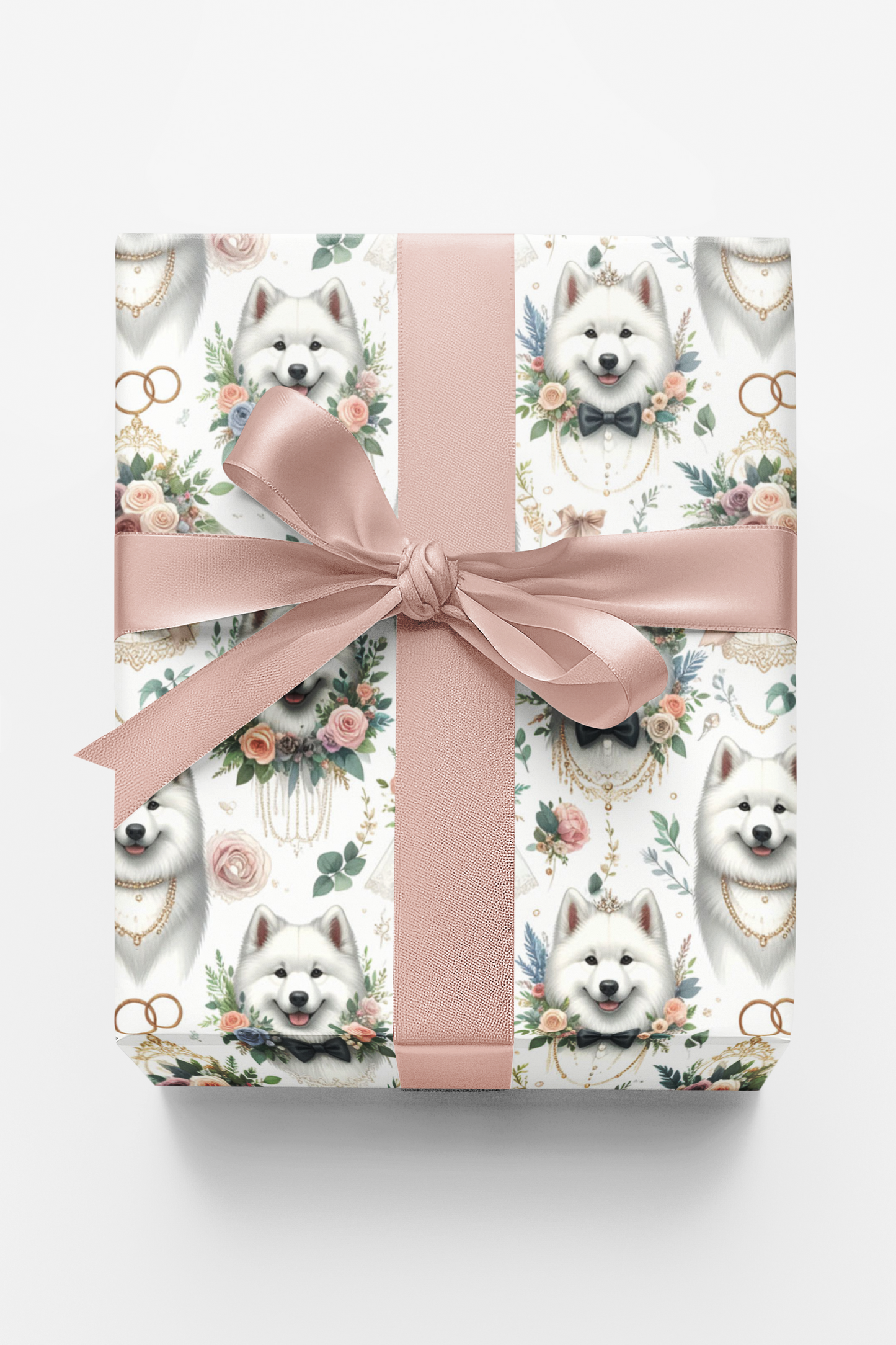 Wedding Samoyeds Wrapping Paper